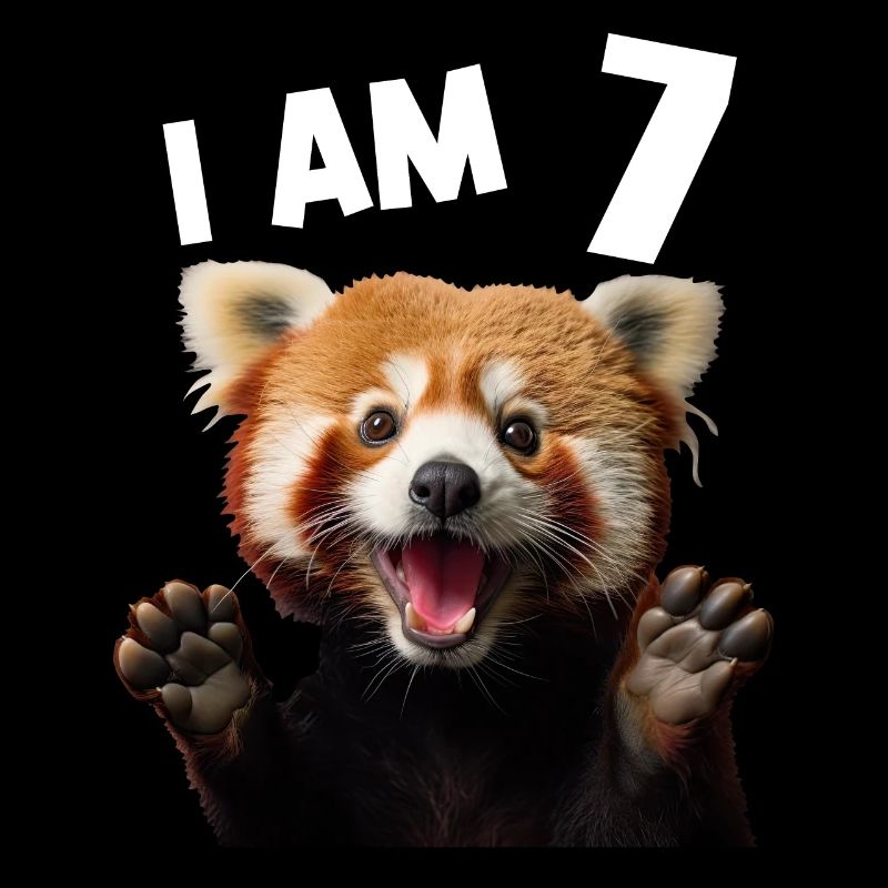 7 ans de 7 ans de 7e anniversaire du petit panda panda roux