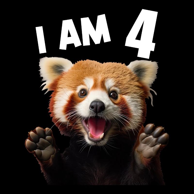 4 ans 4 ans de 4e anniversaire du petit panda panda roux