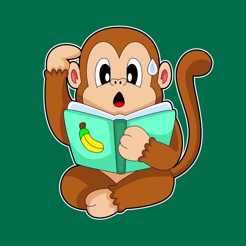 Monkey Reading Book