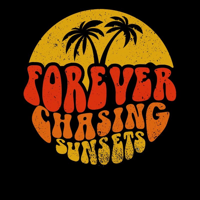 Forever Chasing Sunsets Retro Summer Vacation