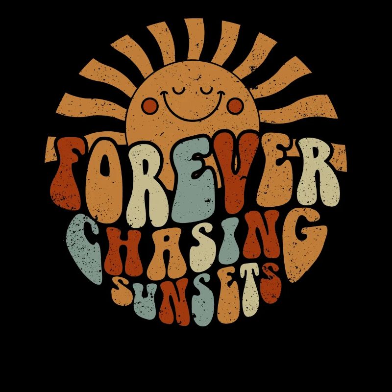 Forever Chasing Sunsets Retro Summer Vacation