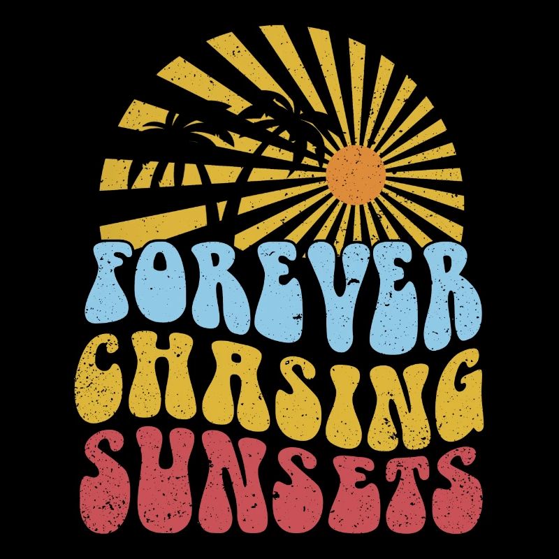 Forever Chasing Sunsets Retro Summer Vacation