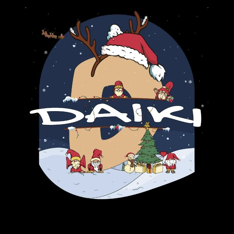 Nom Daiki génial w Santa Hat dans le thème de Noël