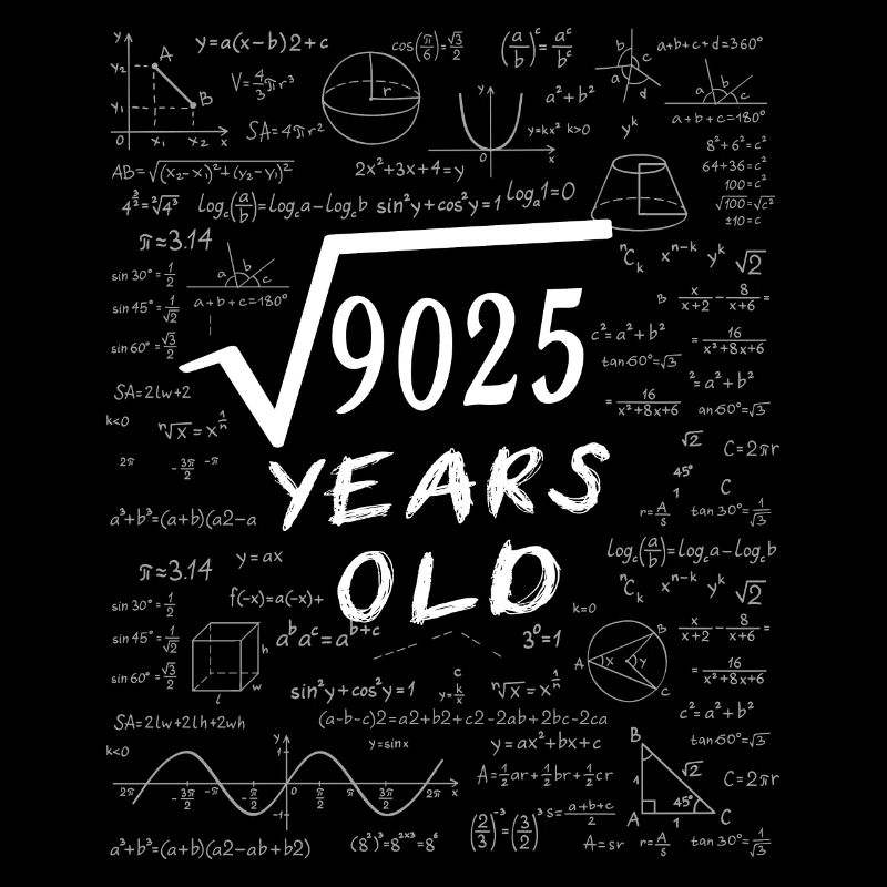 95th Birthday 95 years Square root of 9025 math