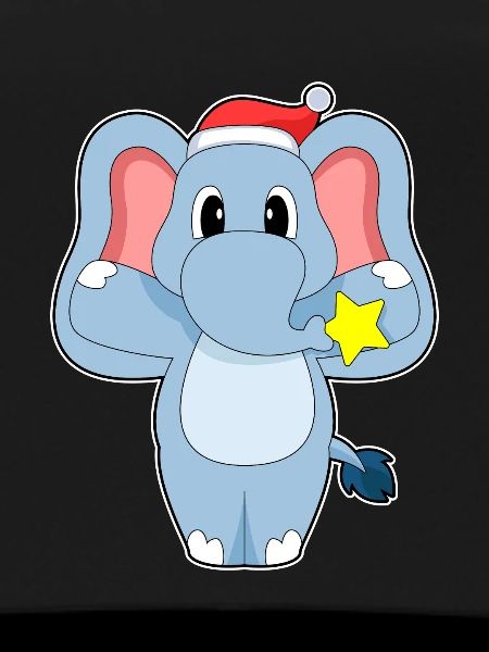 Elephant Christmas Santa Hat