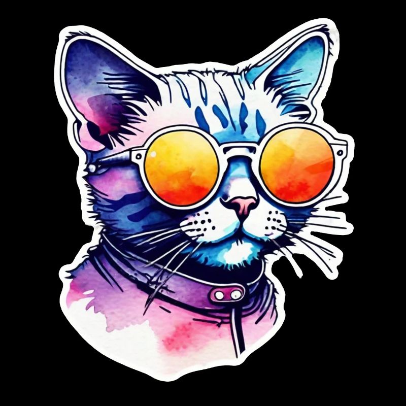 chat ou chaton - mignon - lunette de soleil