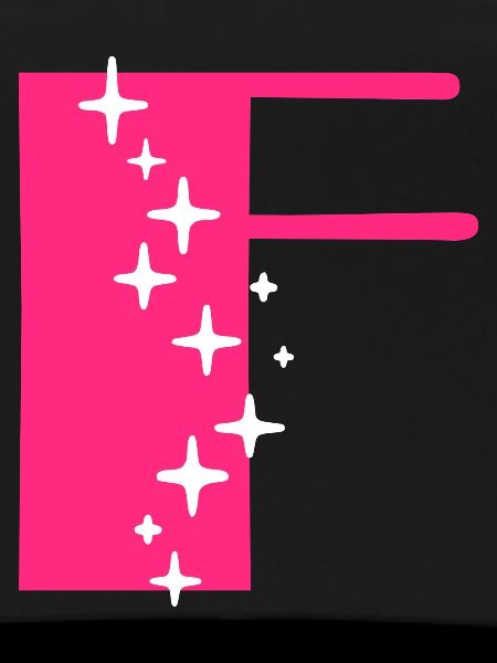 Letter F Glitter