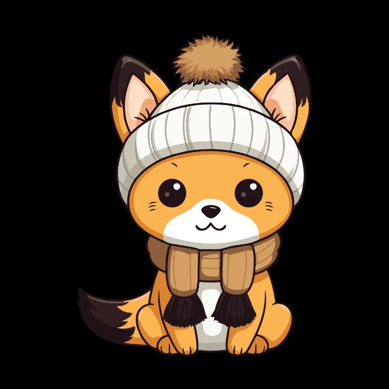 Fuchs Winter Tier Niedlich Comic