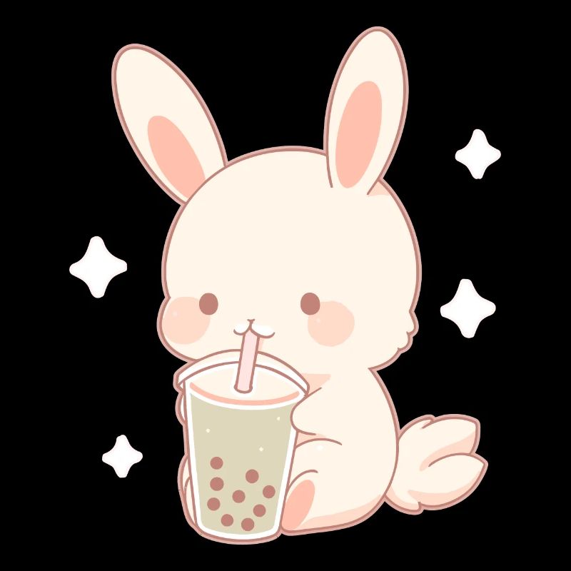 Kawaii Bunny boit Boba Bubble Tea Chibi