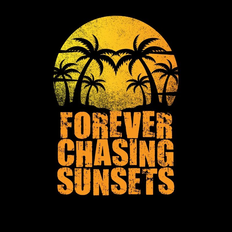 Forever Chasing Sunsets Retro Summer Vacation