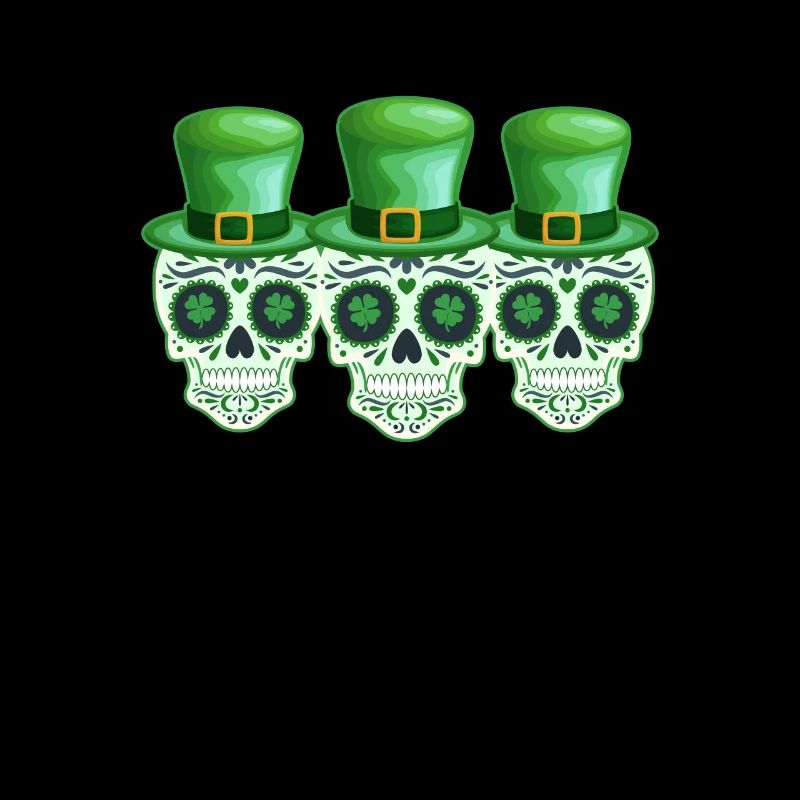 Irish Mexican Sugar Skull Leprechauns Luck