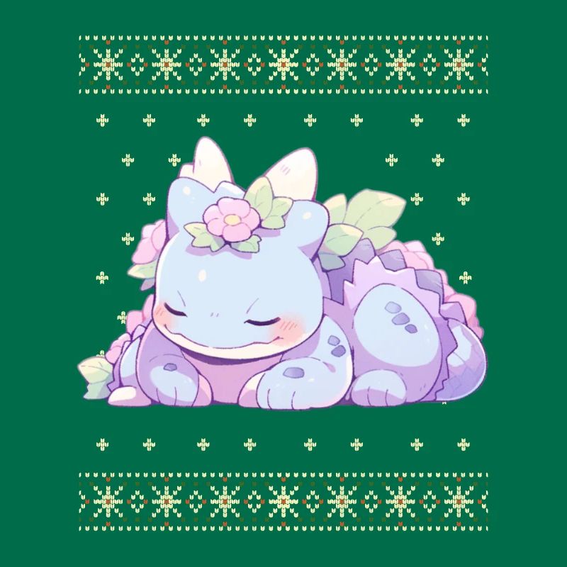Dragon kawaii dans le style pull de Noël moche