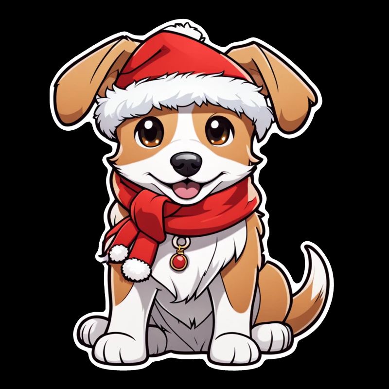 chien avec bonnet de noel