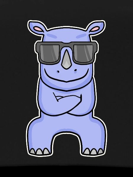 Nilpferd mit Brille