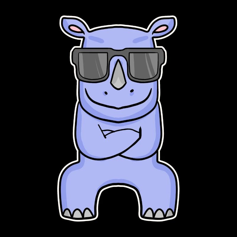 Nilpferd mit Brille