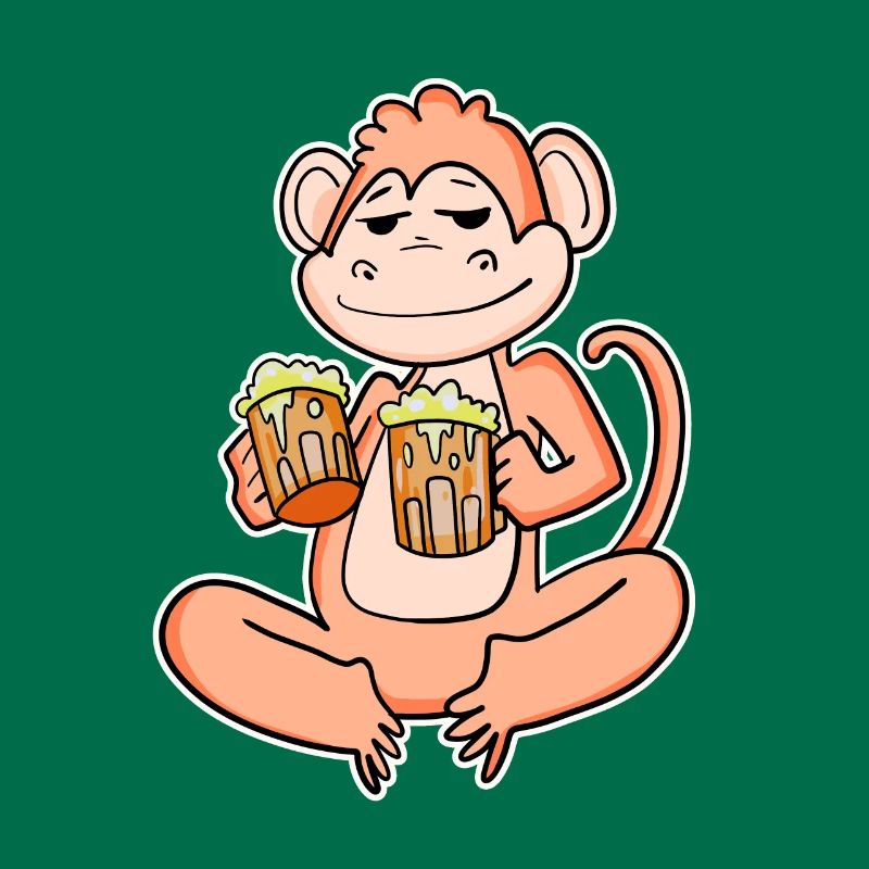 Affe mit Bier