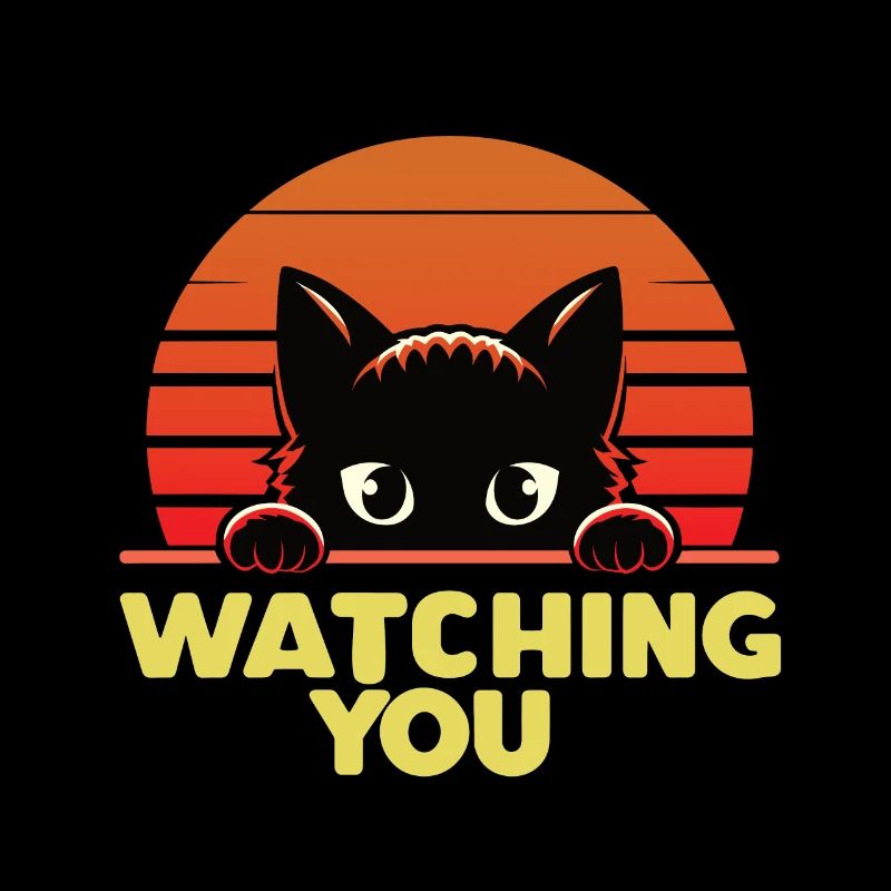 Chat noir qui vous regarde