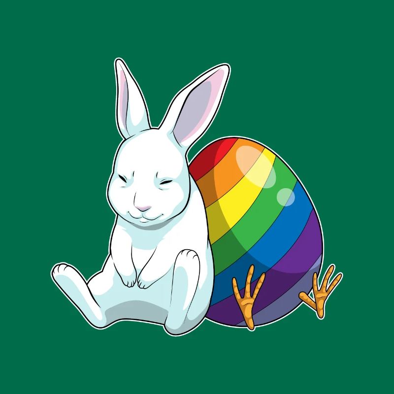Bunny Easter Easter Egg Rainbow