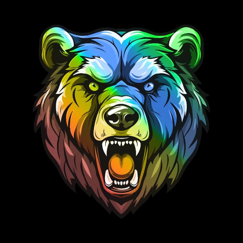 Tête d’ours colorée