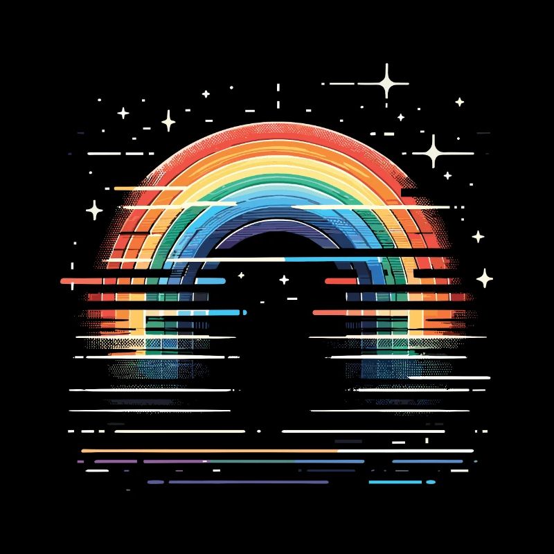 Regenbogen Stern Glitzer