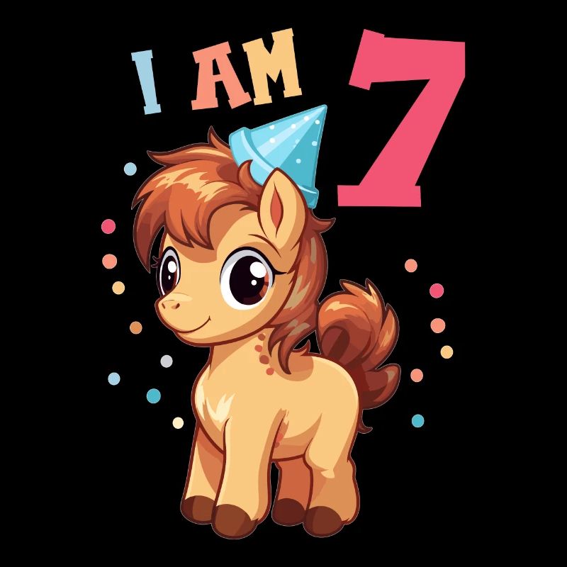 Ich bin 7 Jahre alt Pferde Pferd 7. Geburtstag