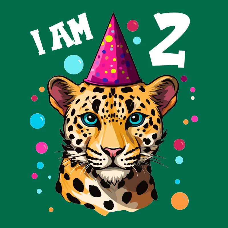 2. Geburtstag Ich bin 2 Jahre alt Leoparde Leopard