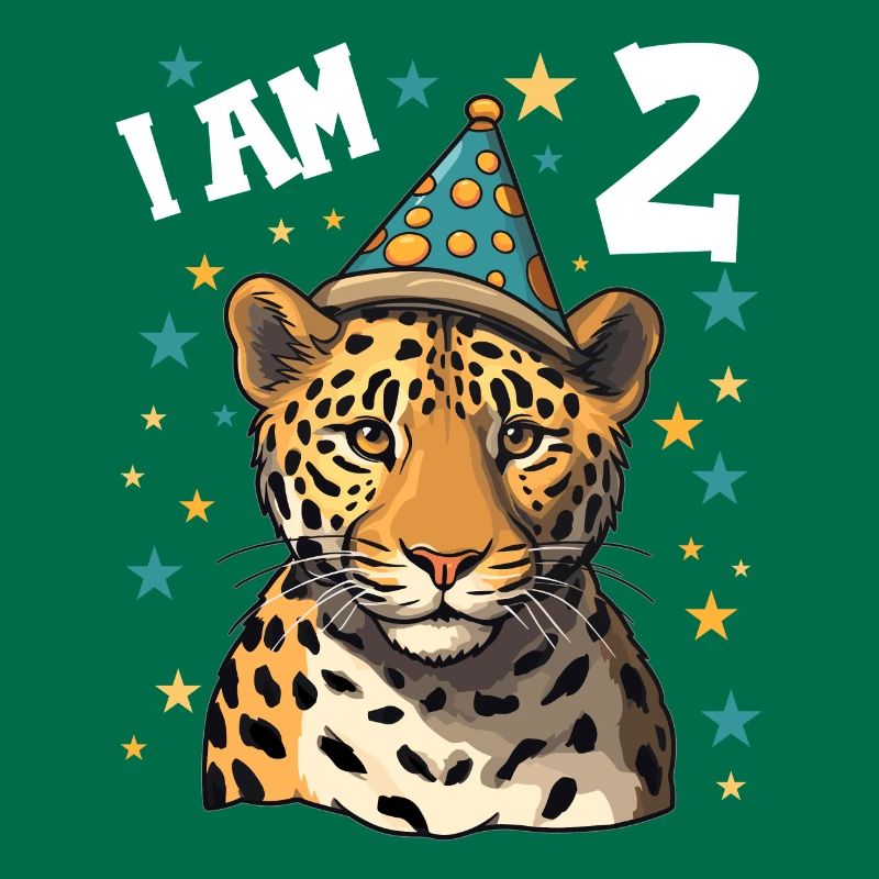 2. Geburtstag Ich bin 2 Jahre alt Leoparde Leopard