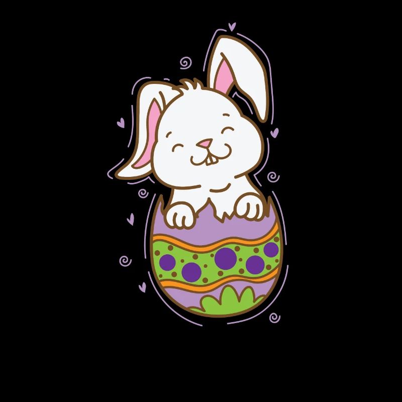 Easter bunny hatching from an easter egg