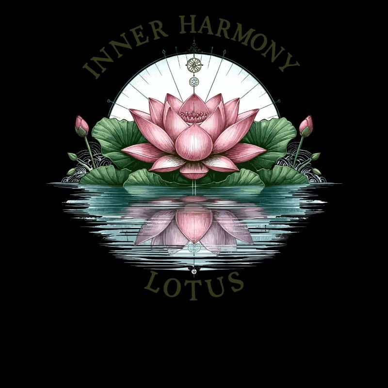 Inner Harmony Lotus - Heiteres Wasser- und Blumendesign