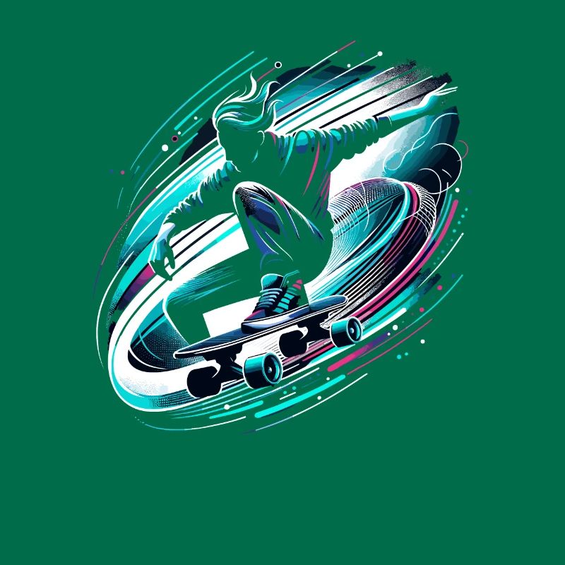 Longboarder auf Skateboard oder Longboard