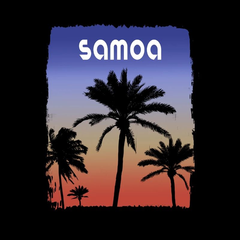 Samoa Polynesien Sonnenuntergang Urlaub Souvenir Palme