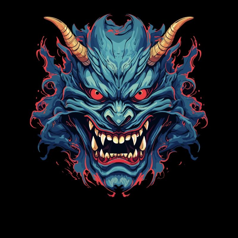 Japanischer Hannya Dämon Samurai Warrior Oni Maske