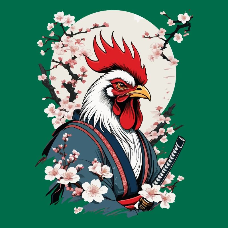 Vintage Hahn Samurai Ukiyo-E Style Design