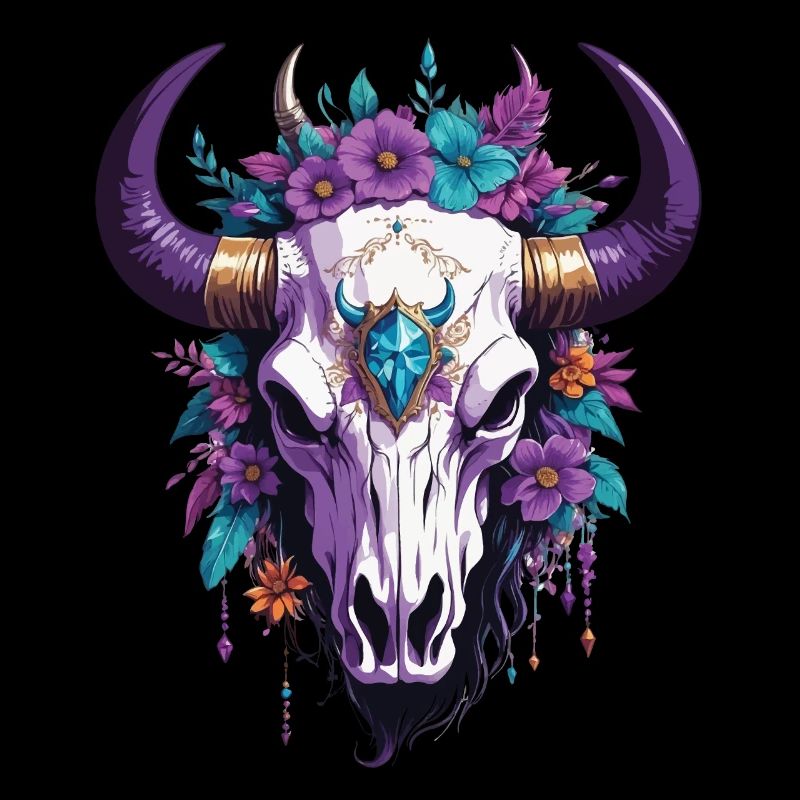 Conception de crâne d'animal totem spirituel de mandala