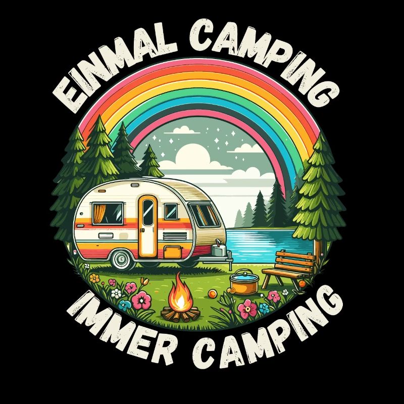 Camping Camper Wohnwagen Campingplatz Regenbogen