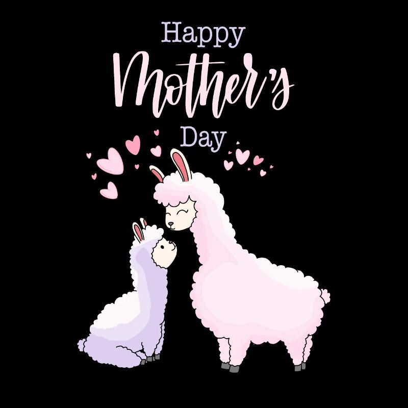 Muttertag Lama Mutter Mama Tochter Sohn Herz Kind