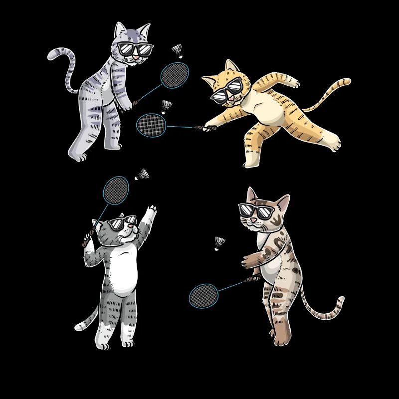 Drôle de chat badminton
