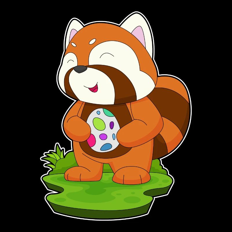 Œuf de Pâques panda roux