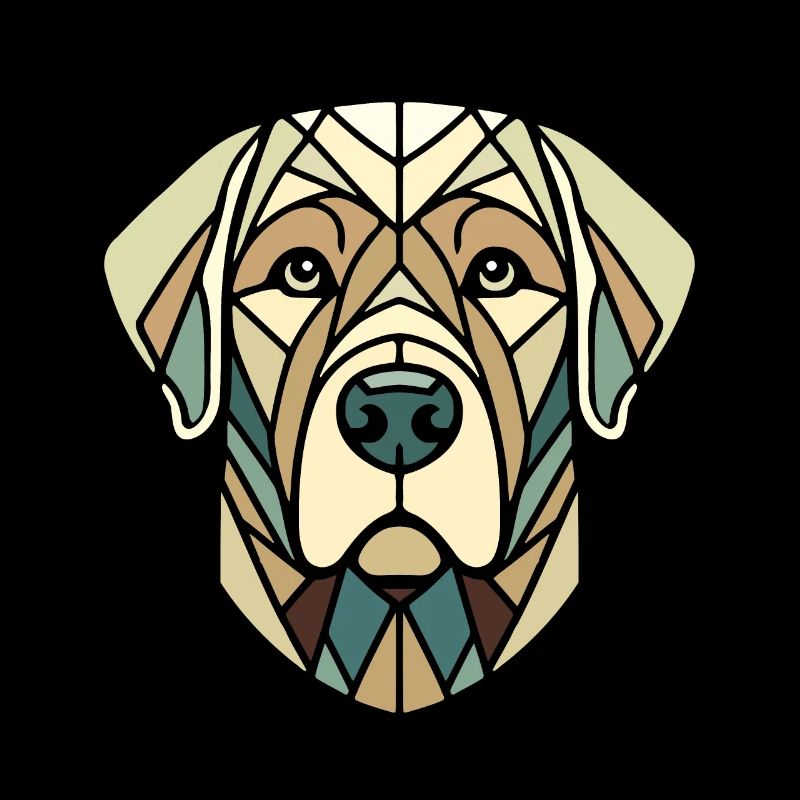 Labrador head, retriever, geometric art, polygon