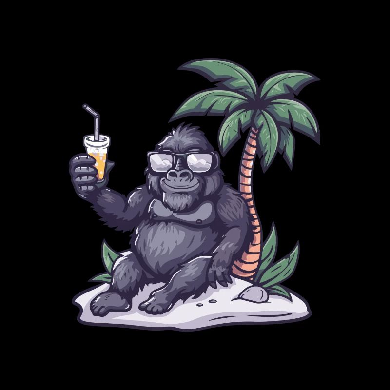 Gorilla Sommer Strand Urlaub