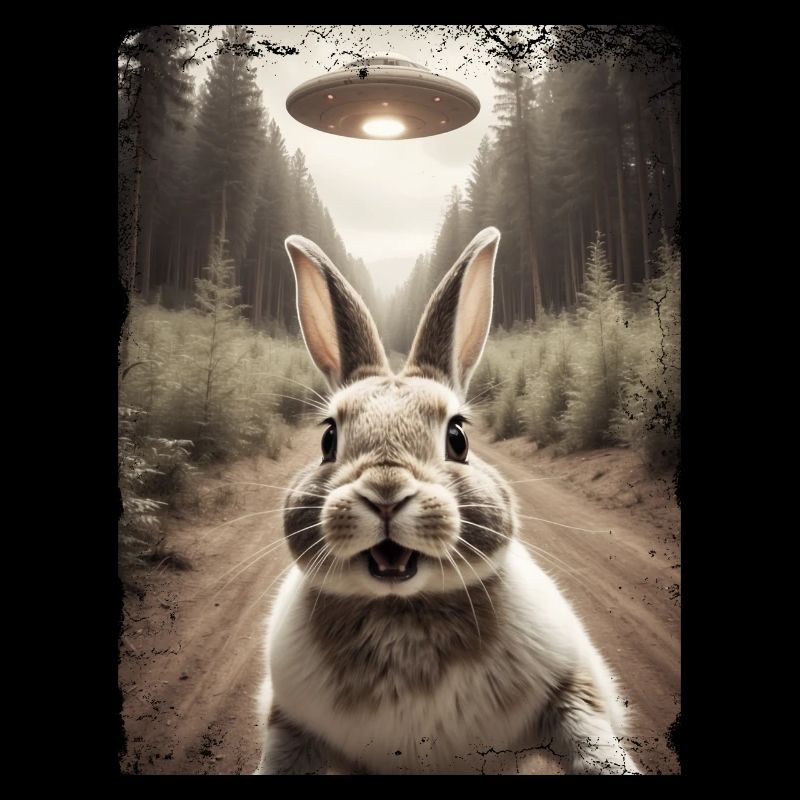 Funny Bunny Selfie Alien Spaceship