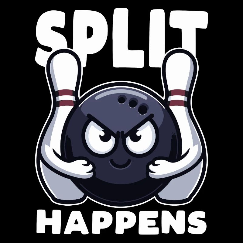 Split Happens Bowling Lustige Bowlingkugel zwei Pins