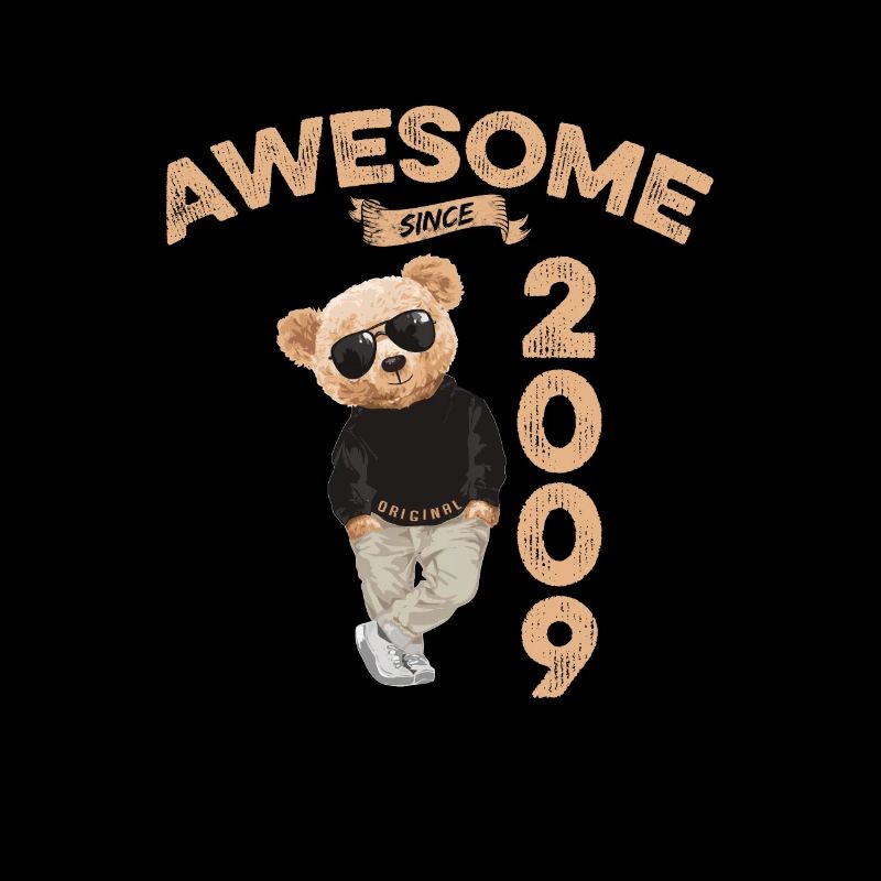 2009 Geburtstag Cool Teddy Bär Awesome since