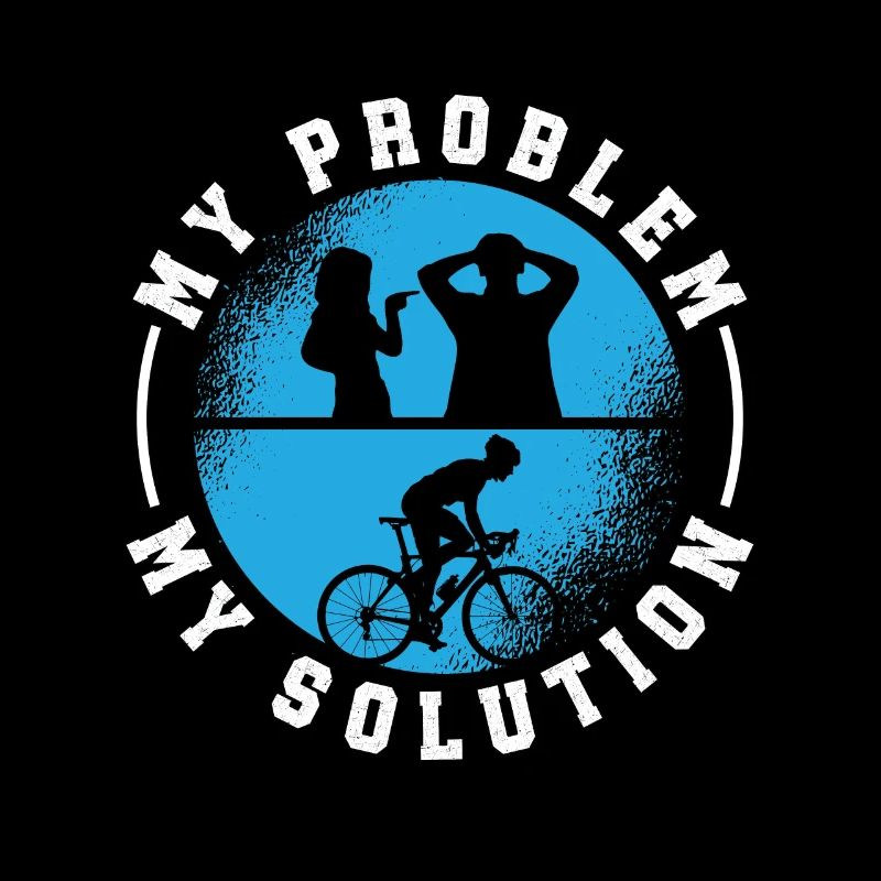 Cyclist My Problem My Solution Pictogram Dad Mom