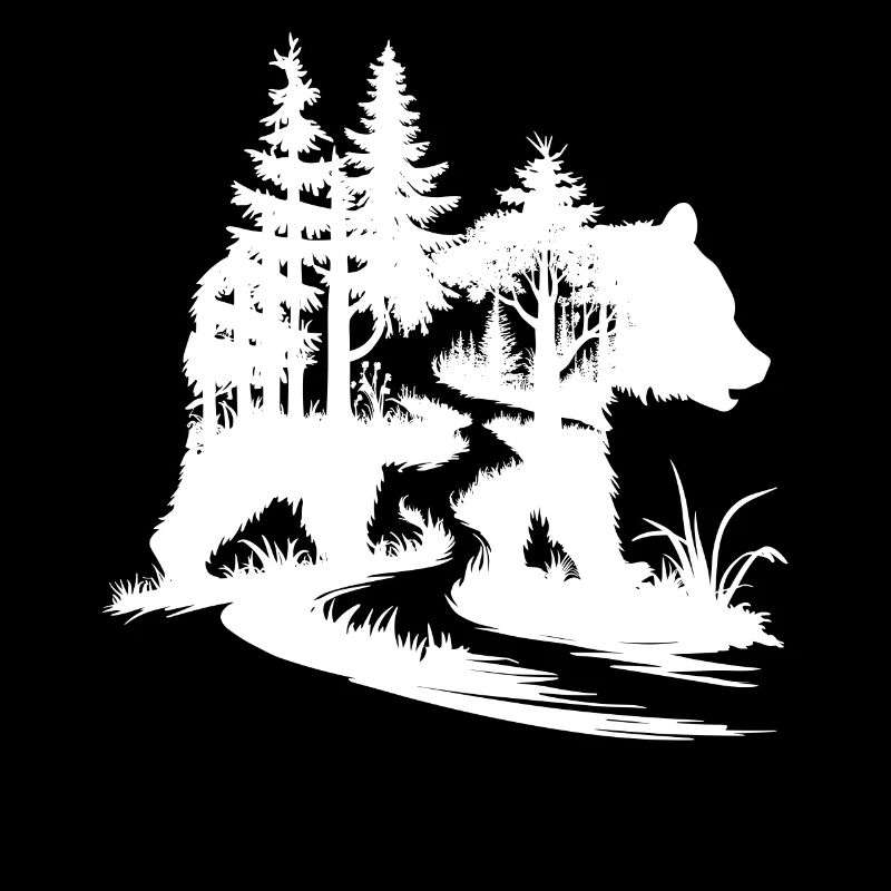 Silhouette d’ours Art forestier