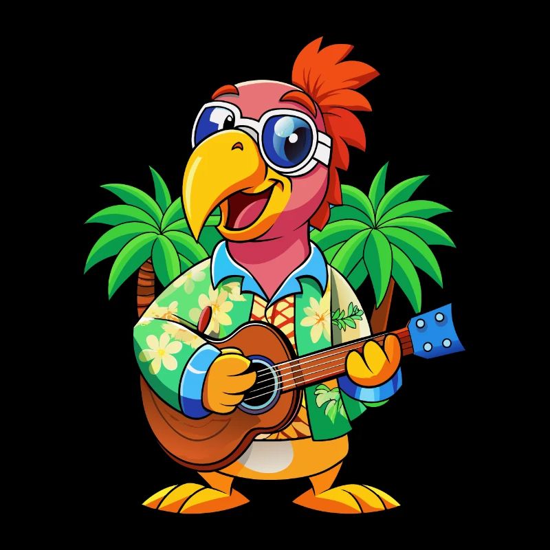 Lunettes de soleil de plage d’été de dessin animé de perroquet drôle
