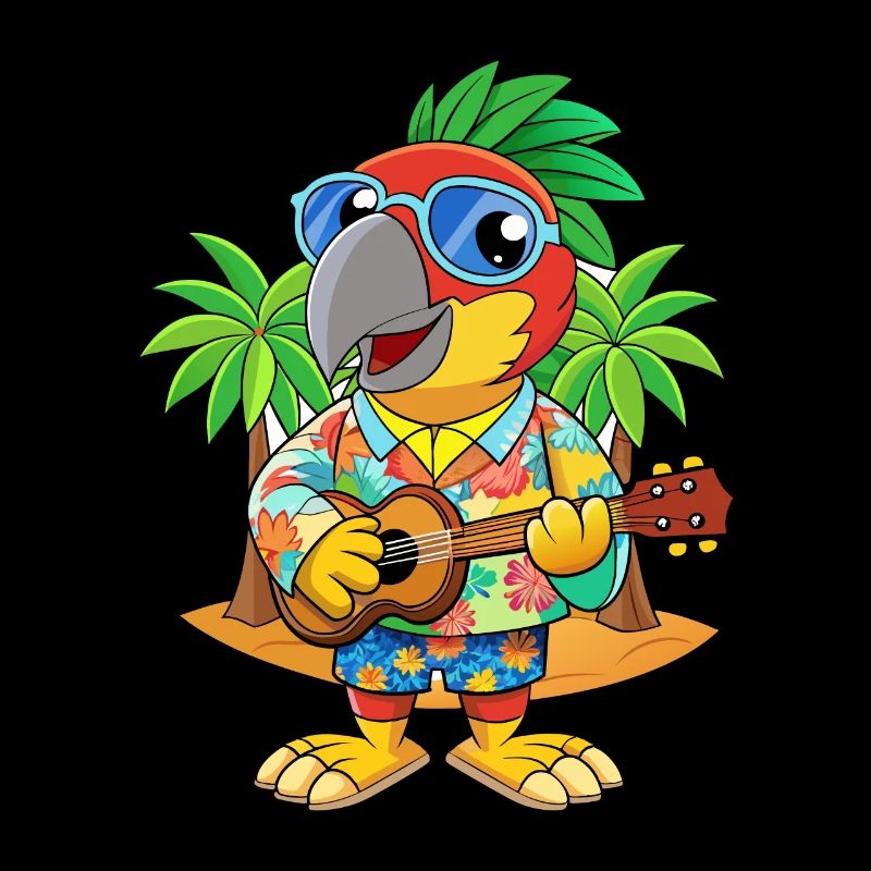 Lunettes de soleil de plage d’été de dessin animé de perroquet drôle