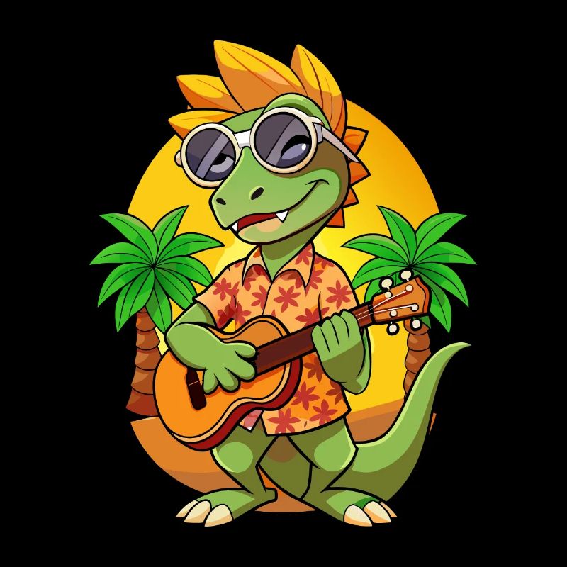 Lunettes de soleil de plage d’été de dessin animé de lézard drôle