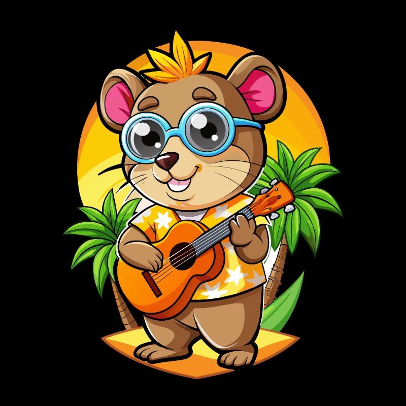 Lunettes de soleil de plage d’été de dessin animé de hamster drôle