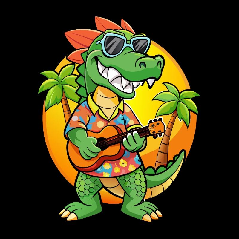 Lunettes de soleil de plage d’été de dessin animé crocodile drôle